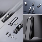 Cep Tipi 60w Bas Aç Type-c,iphone Şarj,micro Usb Hızlı Şarj Data Kablo Seti - 1