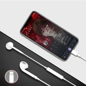 İphone Ucu Çıkışlı Pop Up Kulakiçi Yumuşak Kontrol Tuşlu Kulaklık - 3