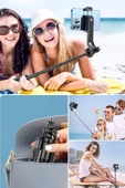 Fotoğraf Makinası Ve Telefon Takılabilen 2si 1 Arada 2.2m Uzayan Selfie Çubuğu Kumandalı Tripod - 7