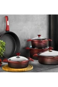 Aryıldız Flipper 9 Parça Tencere Seti Kırmızı - 1
