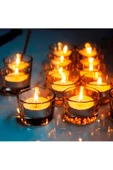 RAYTOYS OYUNCAK   14 Adet Cam Mumluk Tea Light Mum Için Cam Mumluk Tealight Cam Mumluk 4.5x2 Cm Evlilik Teklifi Dekor - 1