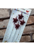 RAYTOYS OYUNCAK 4 Adet Kırmızı Yıldız Pasta Mumu Yıldız Doğum Günü Pasta Mumu Kırmızı Pasta Mumu Yıldız Mum Candle - 1