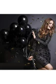 RAYTOYS OYUNCAK VIP 100 PSC SHINY METALLIC BLACK BALLOON VIP KALİTE PARLAK METALİK SİYAH BALON HELYUM GAZI UYUMLUDUR - 1