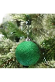 RAYTOYS OYUNCAK   Vıp Kalite 5 Cm 12 Adet Simli Yeşil Top Yılbaşı Ağacı Süsleri Vitrin Süsleri Yeşil Yılbaşı Top thumbnail 1