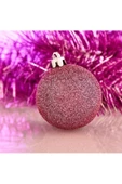 RAYTOYS OYUNCAK   Vıp Kalite 5 Cm 12 Adet Simli Pembe Top Yılbaşı Ağacı Süsleri Vitrin Süsleri Pembe Yılbaşı Top Süs thumbnail 1