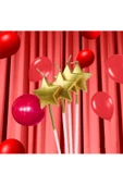 RAYTOYS OYUNCAK   4 ADET METALİK GOLD YILDIZLI PASTA MUMU YILDIZLI DOĞUM GÜNÜ GOLD PASTA MUMU YILDIZLI PASTA MUMU - 1