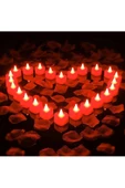 RAYTOYS OYUNCAK Heart Red Light Candles 24 Adet Kırmızı Led Işıklı Kalpli Mum Kırmızı Led Mum Kırmızı Işıklı Mum - 3