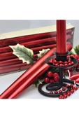 RAYTOYS OYUNCAK   10 PCS CHRISTMAS CANDLE METALLIC BRIGHT RED CANDLESTICK 10 ADET KIRMIZI ŞAMDAN MUMU YILBAŞI MUMLARI - 3
