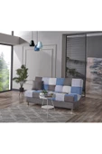 Meşe Home Cube Kolsuz Mekanizma Yataklı Yaylı Bazalı Kare Desenli Kanepe - 1