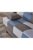 Meşe Home Cube Kolsuz Mekanizma Yataklı Yaylı Bazalı Kare Desenli Kanepe - 4