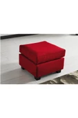 Meşe Home Plus Kılıflı Torba Yaylı Keten Kumaş Fonksiyonel Puf Kırmızı - 1