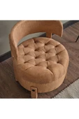 Meşe Home King Kapitoneli Silinebilir Kumaş Konforlu Modern Tasarım Renk Seçenekli Tekli Sandalye - 2