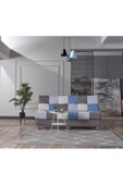 Meşe Home Cube Kolsuz Mekanizma Yataklı Yaylı Bazalı Kare Desenli Kanepe - 8