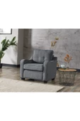 Meşe Home Plus Kılıflı Torba Yaylı Keten Kumaş Fonksiyonel Tekli Kanepe Koltuk Gri - 1