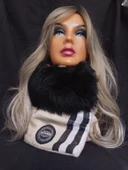 Tasarım kadın boyunluk, kürk detaylı içi silikon dolgulu sıcacık tutar. - 1