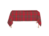 Helen George Kırmızı Tartan Ekose Masa Örtüsü - 4