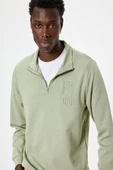 Koton Slogan Baskılı Sweatshirt Fermuarlı Yaka Pamuklu - 2