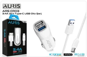 Şarj Aleti Araç 2 Port 3.4A Ve Type-C Kablo Auris ARS-CR03 - 1