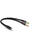 Kulaklık Mikrofon Ayırıcı Kablo 2x3.5 mm Stereo Kablo Pl-8815 - 1