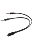Kulaklık Mikrofon Ayırıcı Kablo 2x3.5 mm Stereo Kablo Pl-8815 - 2