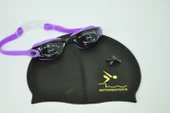 Profesyonel Yüzücü Gözlüğü ve Silikon Bone Set (Yedek Burun Aparatlı) - 1