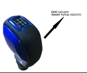 Peugeot 206 Deri Kaplama Mavi Spor Vites Topuzu M111576 - 3