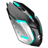 Everest SM-G72 Usb Siyah/Gümüş Işıklandırmalı Oyuncu Mouse - 24123 - 1