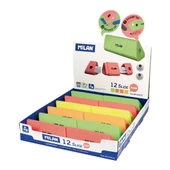 MILAN 20153212 SLIDE ÇİFT DELİKLİ KALEMTRAŞ(FLUO) - 12ADET - 1