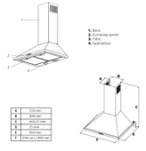 Simfer 8716 60Cm Piramit Retro Bej Davlumbaz Push Buton, Led Lamba thumbnail 2