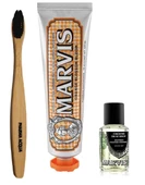 Bambu Diş Fırçası + Marvis Orange Blossom Bloom Diş Macunu 75 ml + Konsantre Ağız Gargarası 30 ml - 1