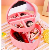 Kalp Tasarımlı Aynalı Takı Saklama Kutusu - 3