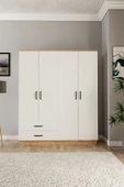 Evdemo Erna 4 Kapak 2 Çekmeceli Gardırop Atlantik Çam - 1