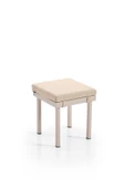 Evdemo Lara Metal Puflu Bahçe Balkon Takımı 3+1+1+Ahşap Masa Cappuccino - 6