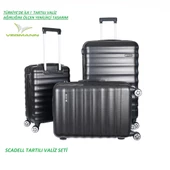 Vegmann Tartılı Scadel Siyah 3 lü Valiz Seti - 2