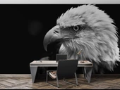 Siyah Beyaz Kartal Temalı Duvar Kağıdı Baskı thumbnail 3