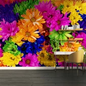 Rengarenk Çiçek Temalı Duvar Kağıdı Baskı thumbnail 4