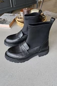 022 20789 Topukla Kadın Steç Dalgıç Kumaş Hakiki Deri 3 cm Topuklu Bot - 3