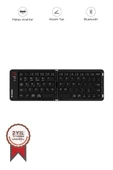 Torima TK-08 Siyah Kablosuz Katlanabilir Şarjlı Taşınabilir Mini Bluetooth Klavye - 1