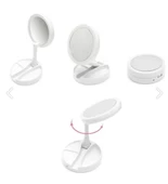 Çift Taraflı Katlanabilir Ledli Makyaj Aynası - 9