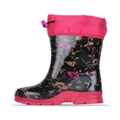 Arısan 227 Siyah Çiçekli Termal Kürklü Kışlık Kız Çocuk Çizme Bot - 3