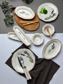 Tabak Evi Porselen Fulya Lavanta Kahvaltı Takımı 6 Kişilik 14 Parça - 2