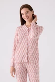 Arnetta Kadın Pembe Boydan Düğmeli Pijama Takım 3073 - 2