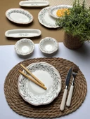 Tabak Evi Porselen Fulya Olivo Kahvaltı Takımı 6 Kişilik 14 Parça - 1