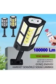 UmoTech   Yüksek Performanslı 9000W Güneş Enerjili LED Aydınlatma Lambası Uzaktan Kumandalı Hareket Sensörlü - 2