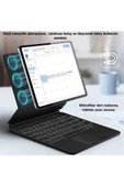 UmoTech   Manyetik Kılıf iPad Pro11"/iPad Air(4 ve 5.nesil) için Uyumlu Bluetooth Aydınlatmalı Klavyeli Kılıf - 4