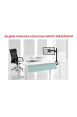 UmoTech   Ayarlanabilir Masaüstü Monitör Lcd, Led Tv Standı Vesa Uyumlu Ergonomik Ve Çelik Sağlam Siyah - 6