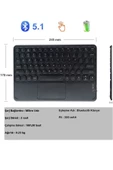 BGZ STORE   Rgb Işıklı (7 Renkli) Bluetooth Klavye Touchpad Slim Şarjlı Tüm Telefon Tablet TV Notebook Uyumlu - 6