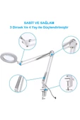 BGZ STORE   Katlanabilir 8x Büyüteçli LED Yüz Bakımı Güzellik Tatto LED Masa Lambası - 3Renk Modu,10 Seviye Işık - 5
