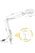 BGZ STORE   Katlanabilir 8x Büyüteçli LED Yüz Bakımı Güzellik Tatto LED Masa Lambası - 3Renk Modu,10 Seviye Işık - 3