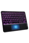 BGZ STORE   Rgb Işıklı (7 Renkli) Bluetooth Klavye Touchpad Slim Şarjlı Tüm Telefon Tablet TV Notebook Uyumlu - 1